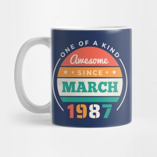 Retro Awesome Since March 1987 Birthday Vintage Bday 1987 Mug